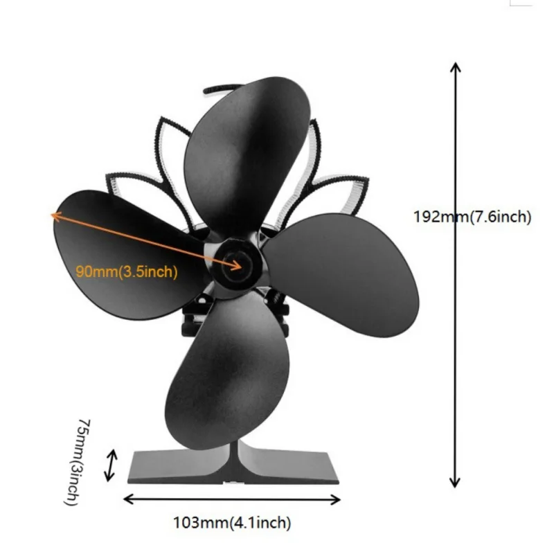 4 т лопасти вентилятор для камина вентилятор для печи, работающий от тепловой энергии деревянная горелка экологичный тихий вентилятор для дома эффективное распределение тепла