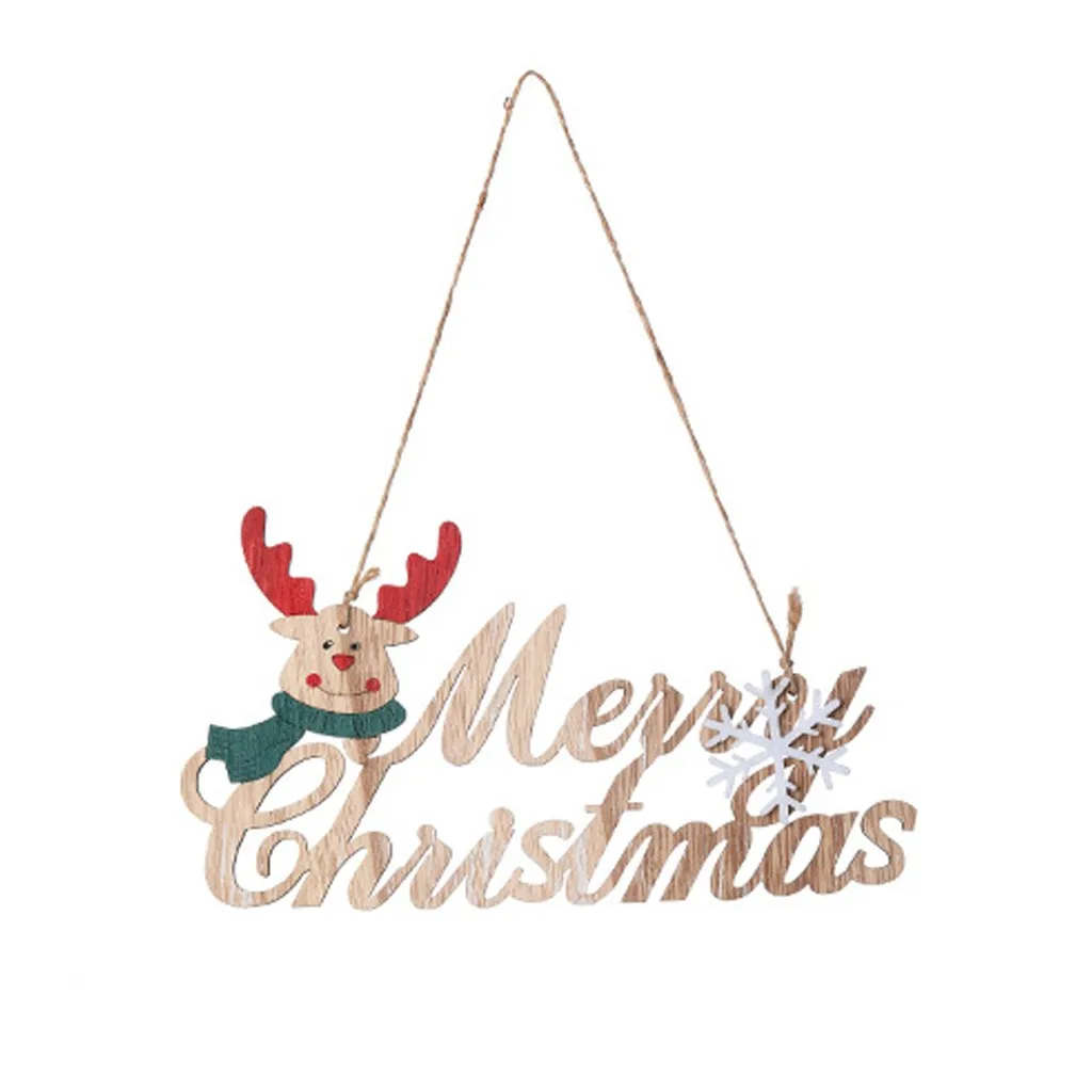 Christmas Hanging decorations Wooden Pendant Christmas Tree Scene Decoration Pendant Xmas Festival Party Hanging Ornament