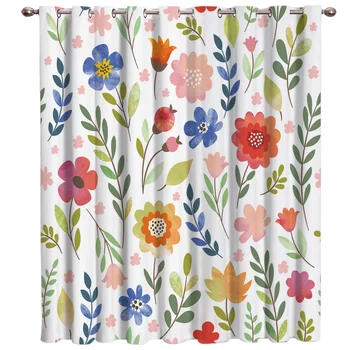

Cartoon Flower Floral Spring Room Curtains Large Window Window Curtains Living Room Curtains Kitchen Bedroom Kids Room