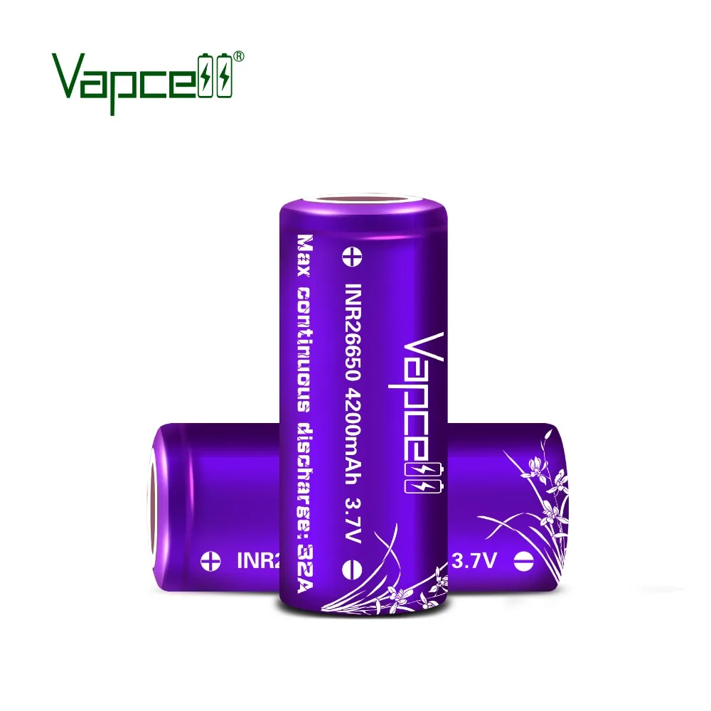 Аккумуляторная батарея Vapcell 26650 емкостью 4200 мАч-4300 мАч 32А, литий-ионный аккумулятор