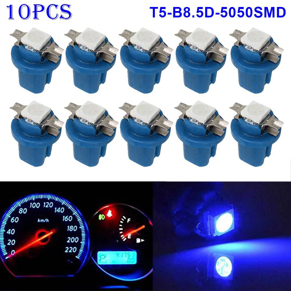 10 шт. T5-B8.5D-5050smd Светодиодная лампа SMD Автомобильный датчик скорости лампочка приборной панели света 12 В V6
