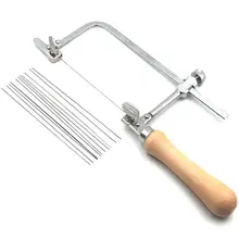 

adjustable frame saw bow U-shaped top cover jig saw + saw blade, used for woodworking craft jewelry Diy woodworking hand tools