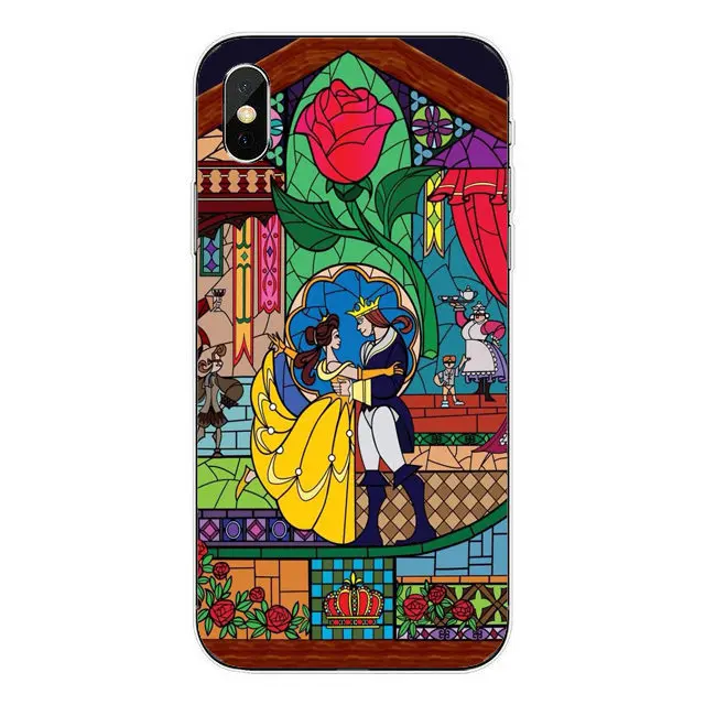Мягкий прозрачный чехол для телефона beauty Beast Rose Princess из ТПУ iPhone 7 7Plus 6 6S Plus 8 8plus 5 5S SE