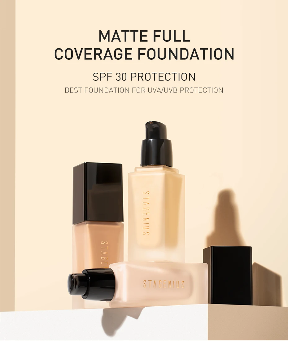 STAGENIUS Жидкая основа для макияжа полное покрытие водостойкая SPF30 профессиональная основа для макияжа матовая основа для лица крем