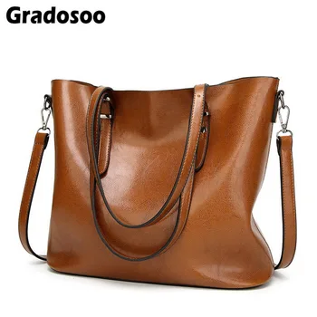

Gradosoo Women PU Leather Handbags Lady Large Capacity Crossbody Bag Female Classic Shoulder Tote Bag Classic Hand Bag LBF417