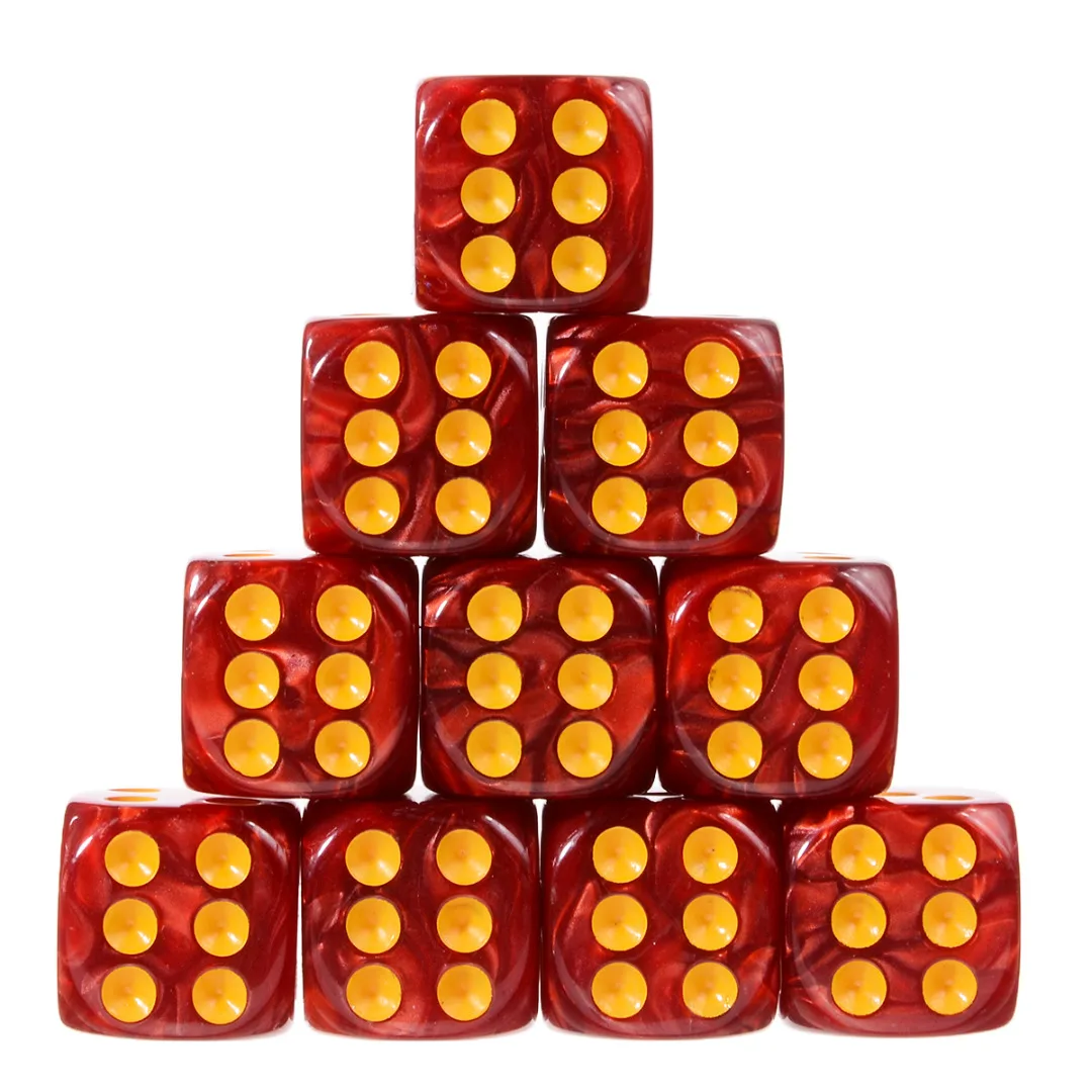 Hot 10pcs Round Corner Pearl Gem Dice 6 Sided 16mm Dice Playing Table Board Bar Games Party Funny Tools Entertainment Supplies