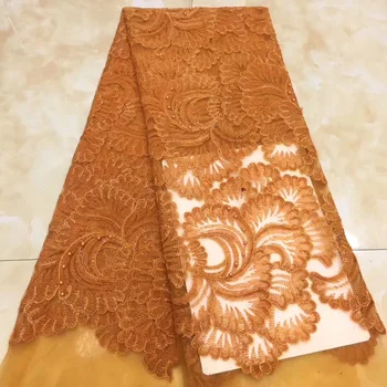 

2019 Top-end heavy handmade beaded embroidered African french tulle lace fabric high quality for Nigerian dress