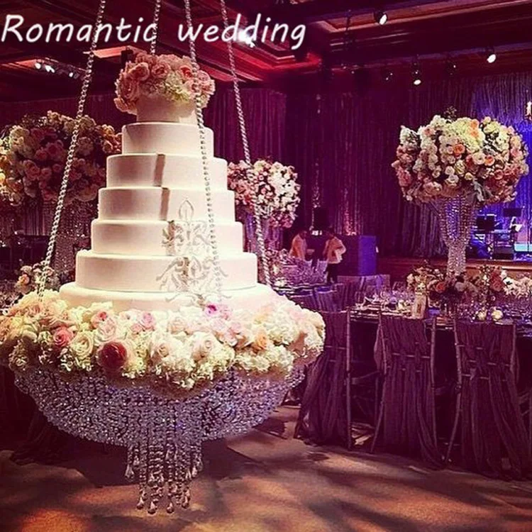 wedding hanging cake stand cake chandeliers silver color crystal decoration party decoration halloween props craft supplies