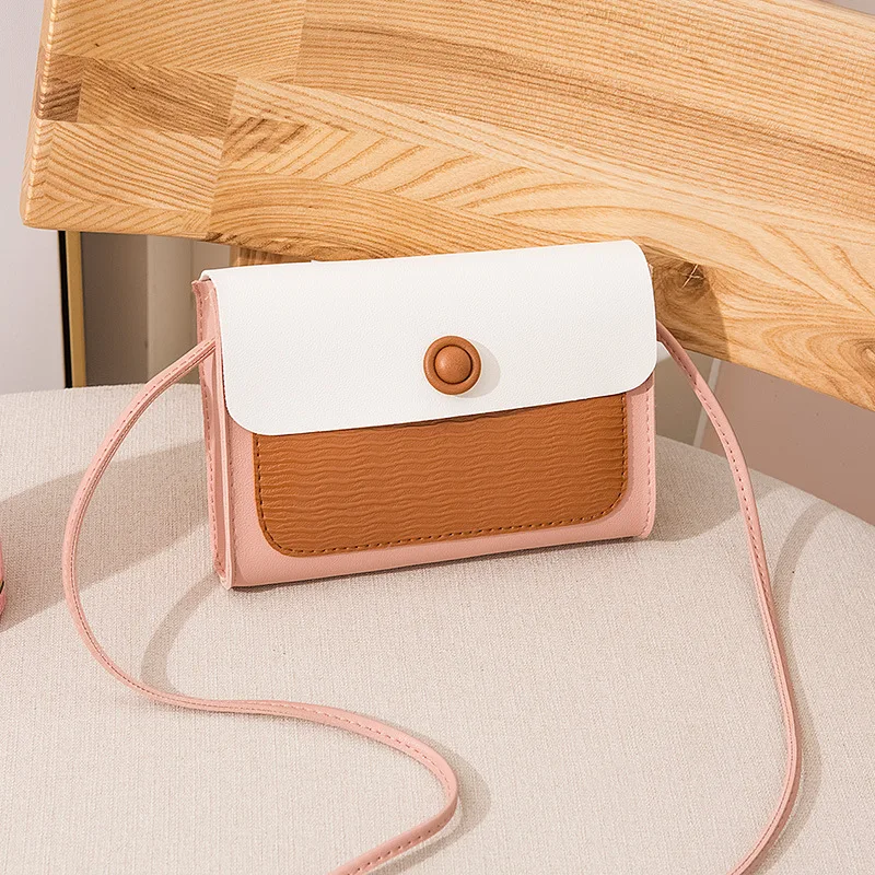 

[Sheng chuang Beauty] Fashion Contrast Color Casual Square Sling Bag 2019 New Style Versatile Shoulder Oblique Bag Phone Coin Pu