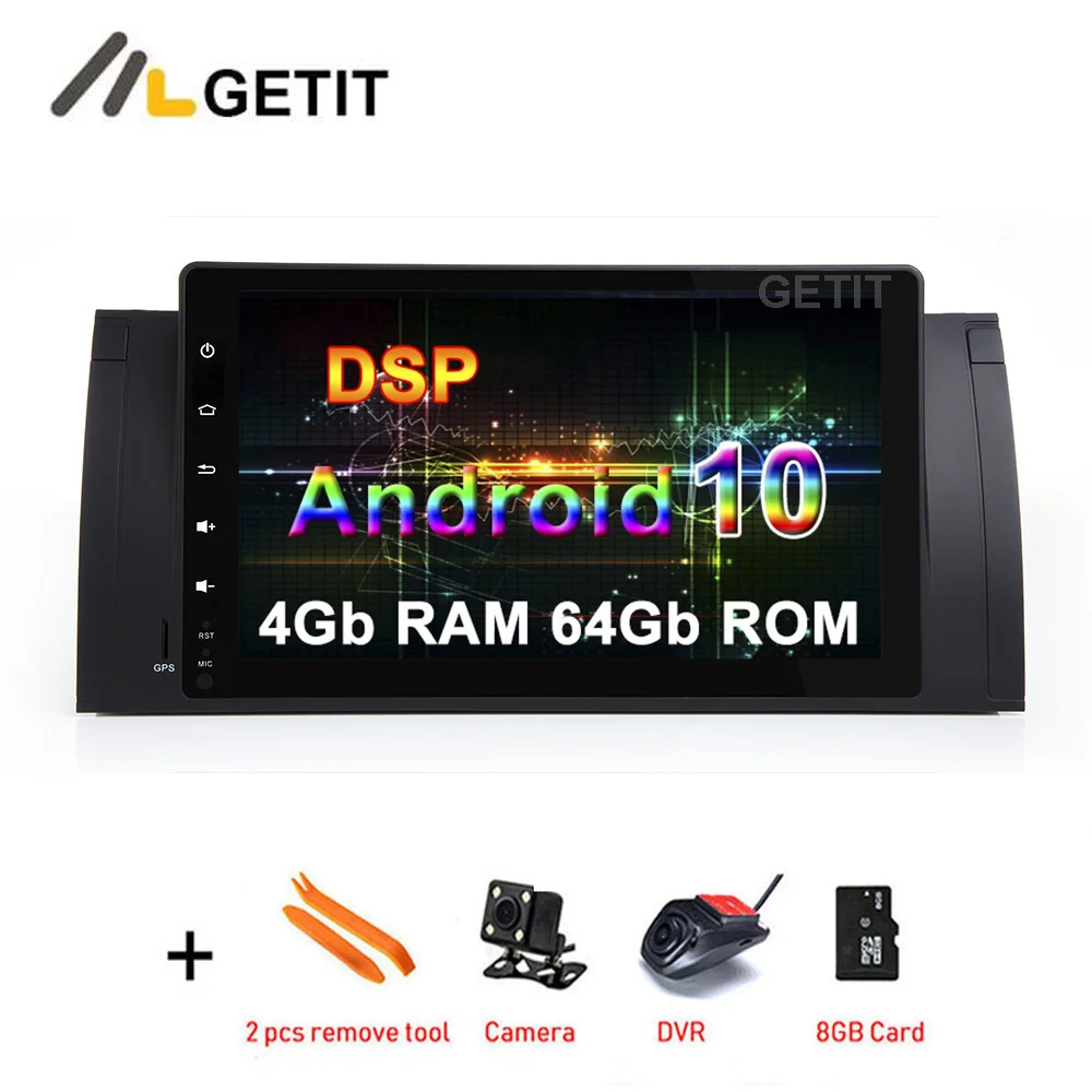 9 &quotAndroid 10 автомобильный DVD мультимедиа стерео радио GPS для BMW E39 E53 M5 с WiFi