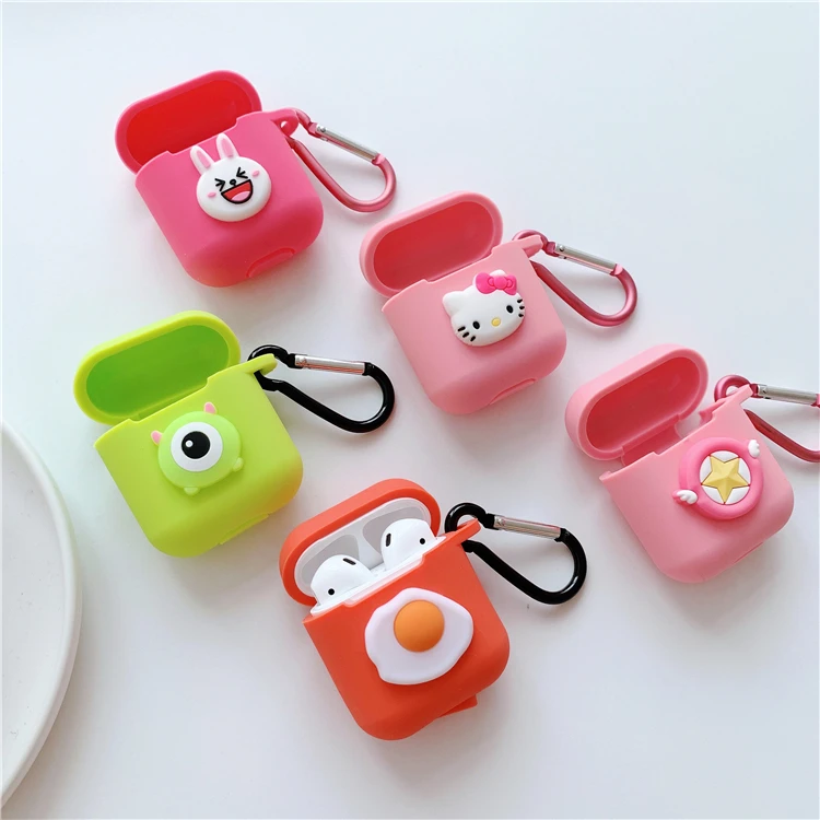 Мультяшные персонажи hello kitty Микки Минни Милые силиконовые серьги чехол для Apple Airpods Bluetooth сумка для наушников крышка