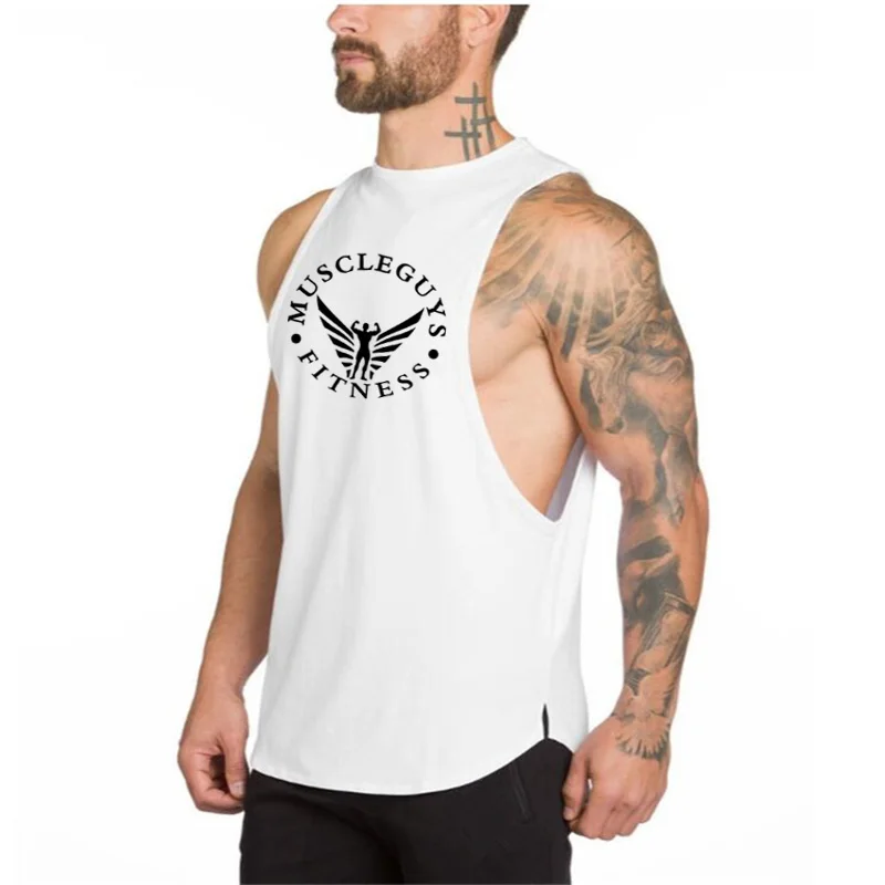 

Mens Running Vest Bodybuilding Stringer Tank Top men Gym Stringer Shirt Fitness Tank Top Gym Clothing Cotton Muscle Vests