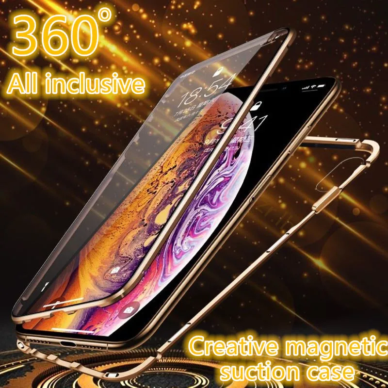 Суперклассный двухсторонний чехол из закаленного стекла 9H для iPhone XS MAX X XR 8 7 Plus 6 6s