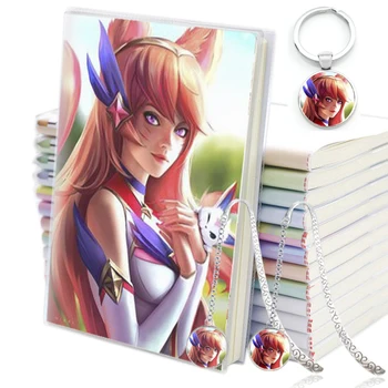 

Game League of legends Notebook Heroes KaiSa Aatrox Ahri Ashe Akali Ekko Elise LOL Warriors Poster Notepad Keyring Bookmark Gift