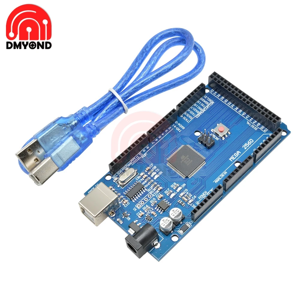 Плата MEGA2560 MEGA 2560 R3 (ATmega2560 16AU CH340G) Pro mini AVR USB макетная плата с кабелем для arduino|Детали