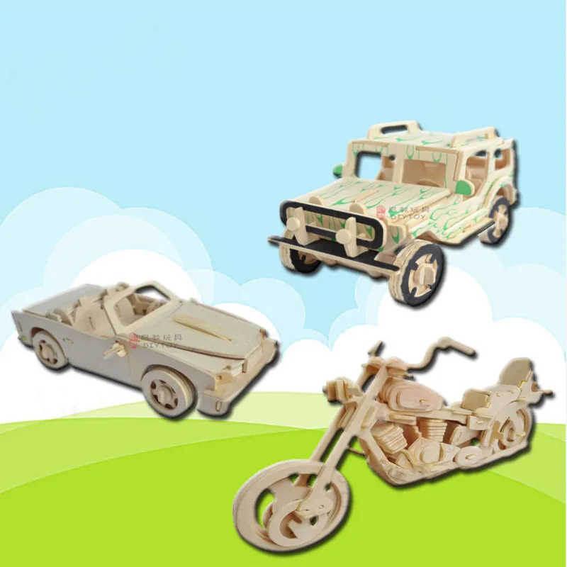 3d деревянная модель автомобиля DIY Ручная сборка деревянные пазлы Игрушки Подарки
