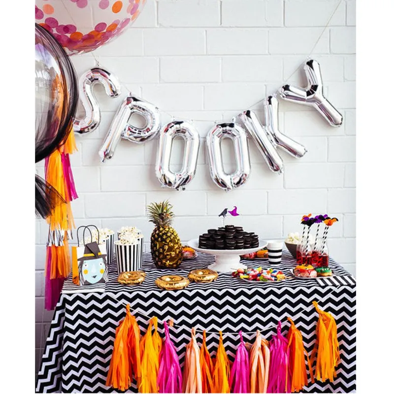 

16inch spooky / BOO letter Balloons Halloween Decorations Spider Foil Balloons Inflatable Toys Bat Globos Halloween Party