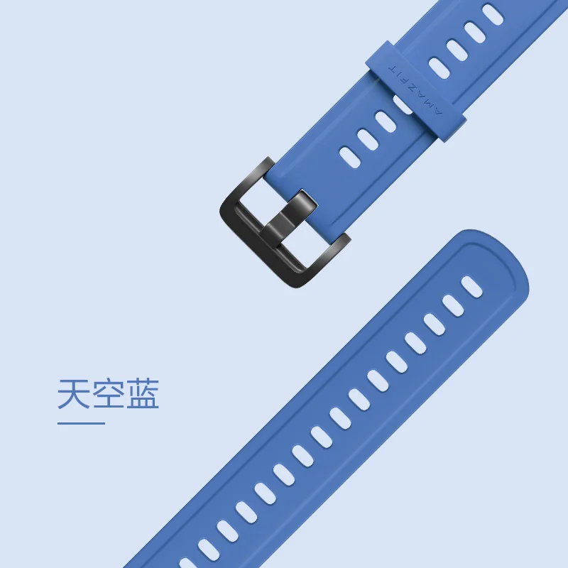 Оригинальные часы с силиконовым ремешком для Xiaomi Huami Amazfit GTR(47 мм и 42 мм) и умные спортивные часы 1 2 2S& Bip Lite - Цвет: Sky blue