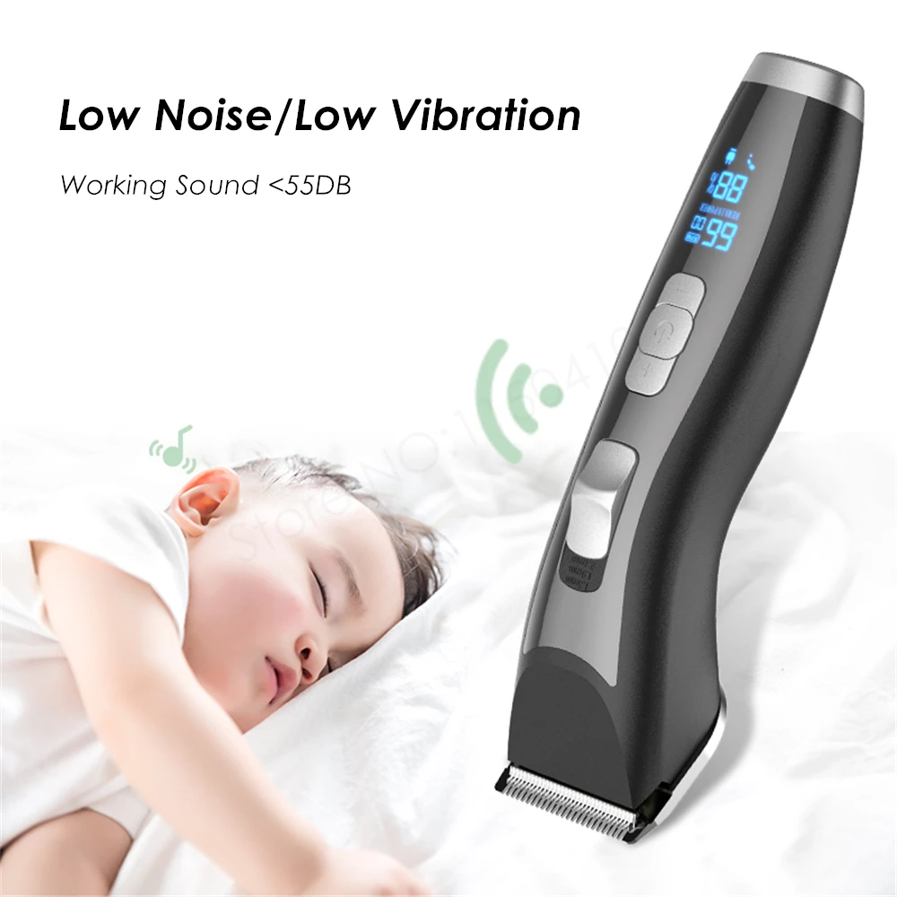Professional Rechargeable Electric Hair Clipper Stainless Steel Blade Hair Trimmer for Men Kids LED Display Cutting Machine