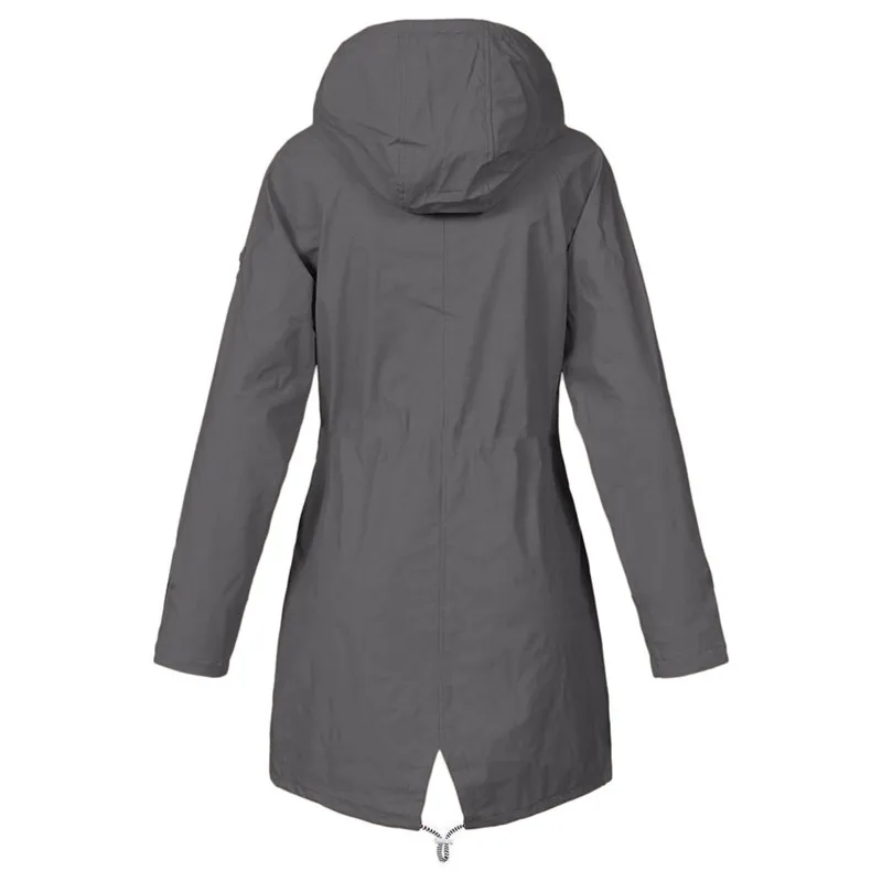 Винтажное Женское пальто, плюс размер, 5xl, верхняя одежда с капюшоном, водонепроницаемое пальто, на молнии, с длинным рукавом, толстая куртка, Женское зимнее пальто