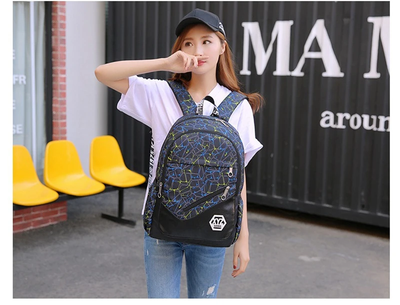 Quality Nylon School Bags Fashion Camouflage Kids Backpack For Teenagers Girls Boys Schoolbag Three-piece Travel Laptop Backpack