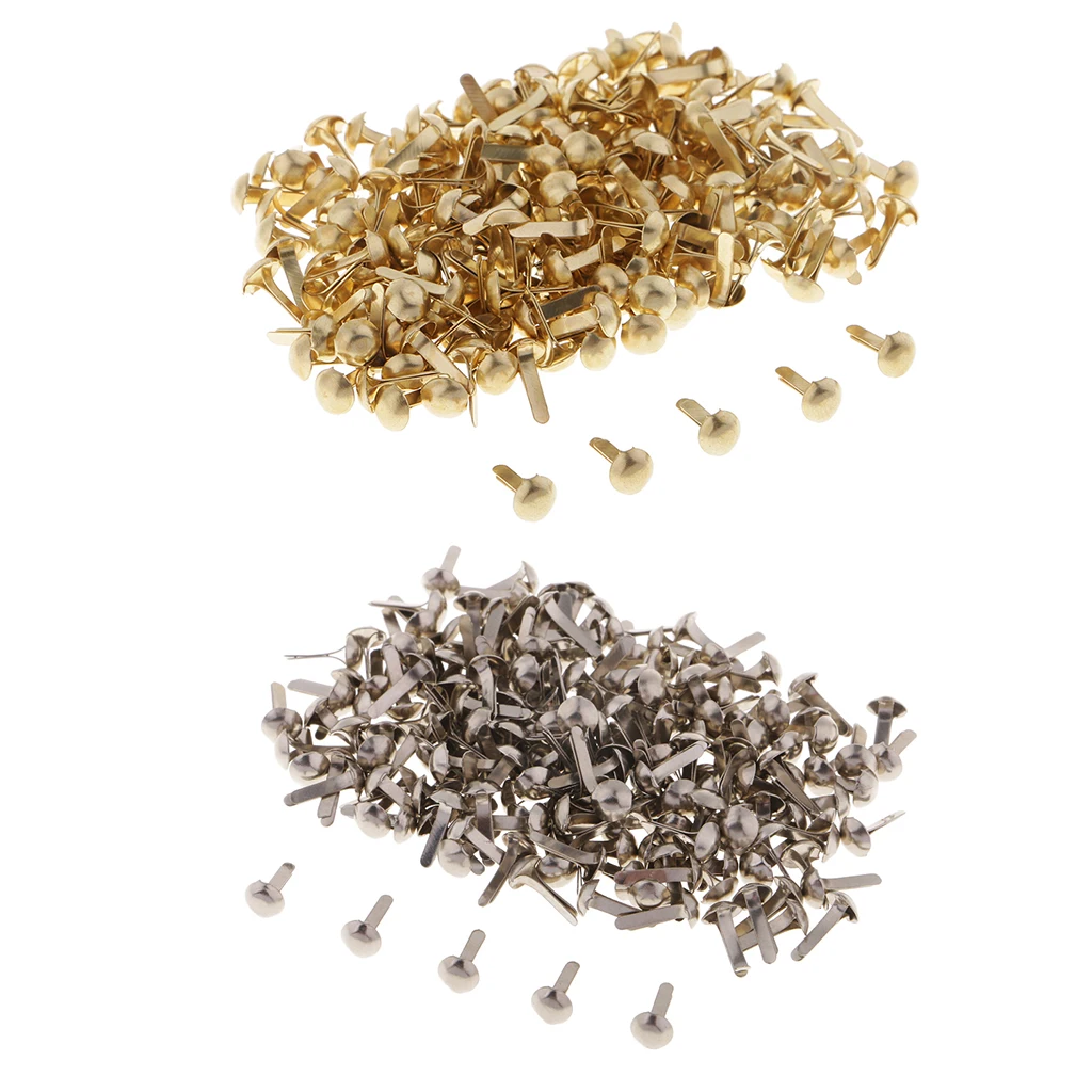 

400pcs Mini Decorative Round Head Split Pins Metal Brads Paper Fasteners for Scrapbooking Paper Craft Office Stationery