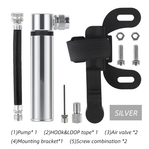 Silver Mini Pump Victgoal портативный мини-насос для Велосипедный Шредер& Presta велосипедный насос алюминиевый сплав Сверхлегкий воздушный CO2 надувной велосипедные насосы - Цвет: Silver Mini Pump