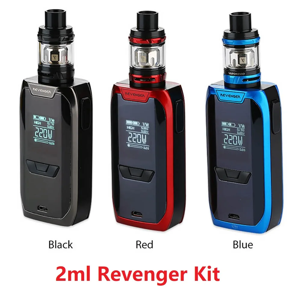 Billig Original 220W Vaporesso Revenger Kit w 2 ml NRG Mini Tank vs 5ml Vaporesso Revenge X keine 18650 batterie Vs Vaporesso Luxe Swag 2