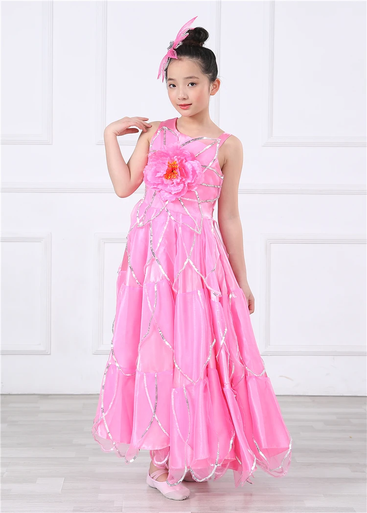 В году, детские юбки для фламенко испанский танец фламенко для девочек, испанский сценический хор, нарядное платье праздничный костюм от 100 до 160 см DL5147