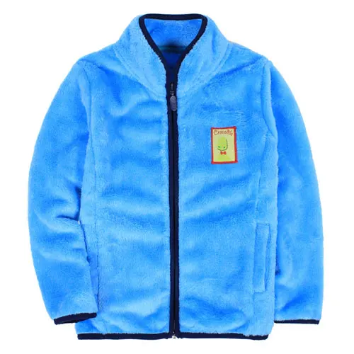 Blue SVELTE/осенне-весенние детские пальто с мехом; детские куртки с высоким воротником для мальчиков; модная теплая верхняя одежда из плотного флиса; пальто для маленьких детей - Цвет: Blue