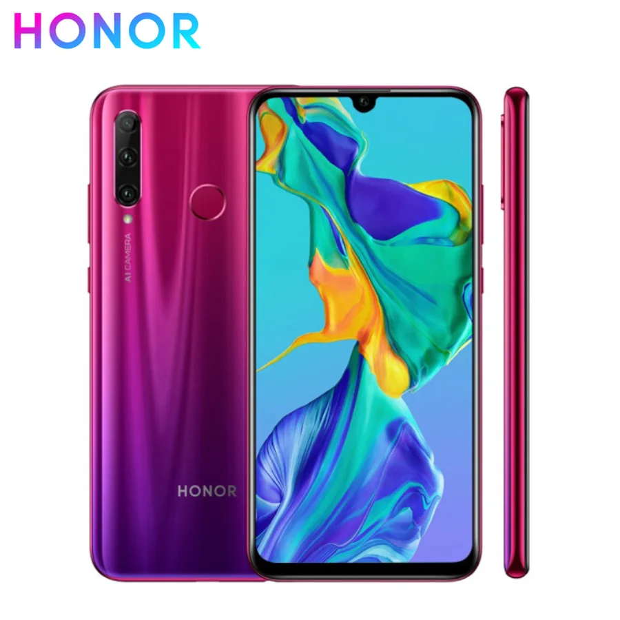 Смартфон Honor 20i с глобальной прошивкой Kirin 710 Android 9,0 6,2" 2340X1080, 3400 МП, распознавание лица, отпечаток пальца, мАч, 4G LTE - Цвет: Красный