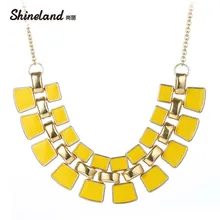 Новинка, эффектное колье, модное, очаровательное, синее, черное, красное, желтое, эмалированное, макси колье, ожерелья и подвески для женщин, девушек,, хороший подарок