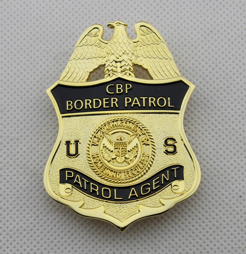 Патруль из США CBP патрульный Отдел родины жетон охраны-булавка с зажимом для ремня кожаный держатель и ожерелье