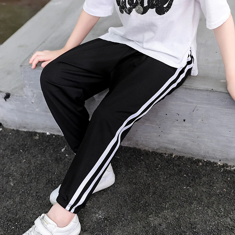 Spring Cotton Pants for Boys Girls Casual Sports Jogging Pant Summer Striped Loose Pants for Kids Children Trousers Clothes girls pants boys pants kids pants girls trousers
