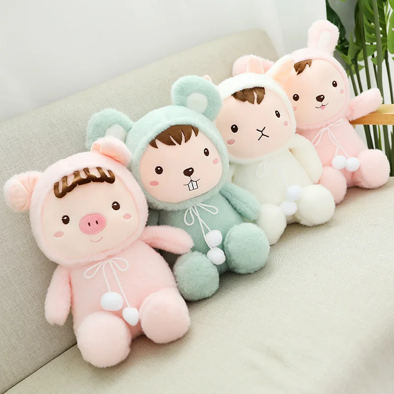 30 см/40 см/50 см мягкие Kawaii Кролик и свинья плюшевые игрушечное животное скот и мышь мягкая кукла украшение для дома День Рождения Ребенка Лучший подарок