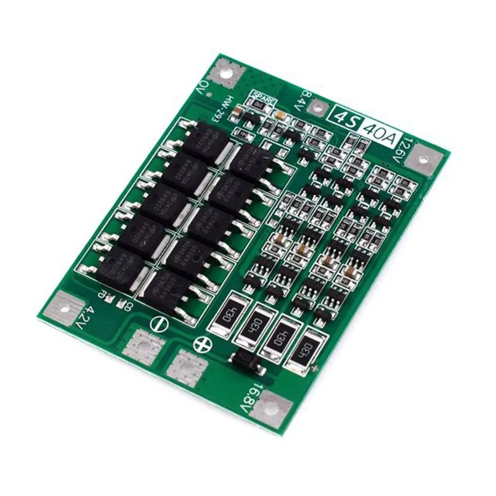 4S литий-ионная литиевая батарея 18650 зарядное устройство PCB BMS Защитная плата Lipo мобильный модуль с сбалансированным стартовым сверлом 40A ток