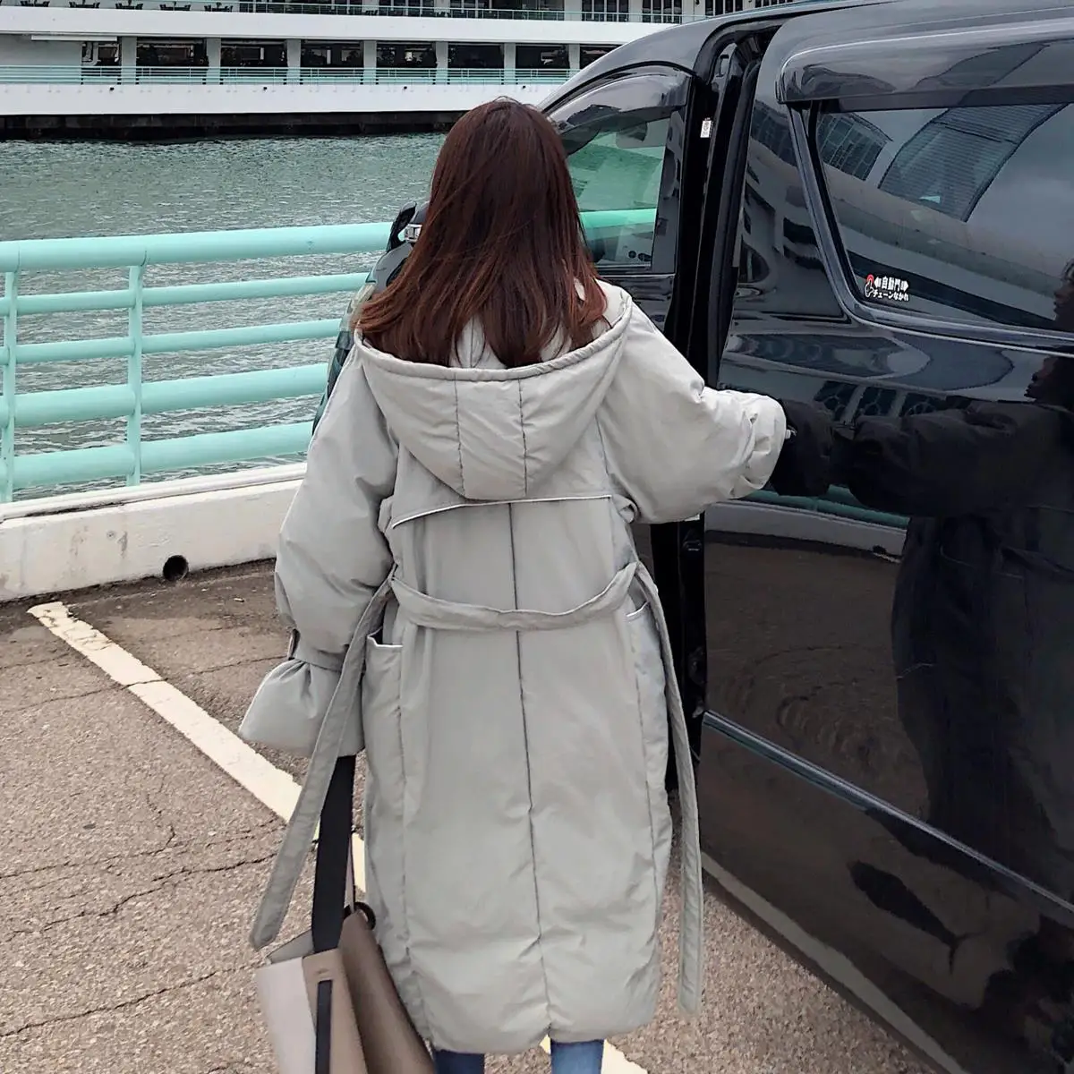 

Loose-Fit Padded down Feather Cotton-padded Clothes Women's 2018 Winter New Style over-the-Knee Bread Cotton Coat Mid-length Stu