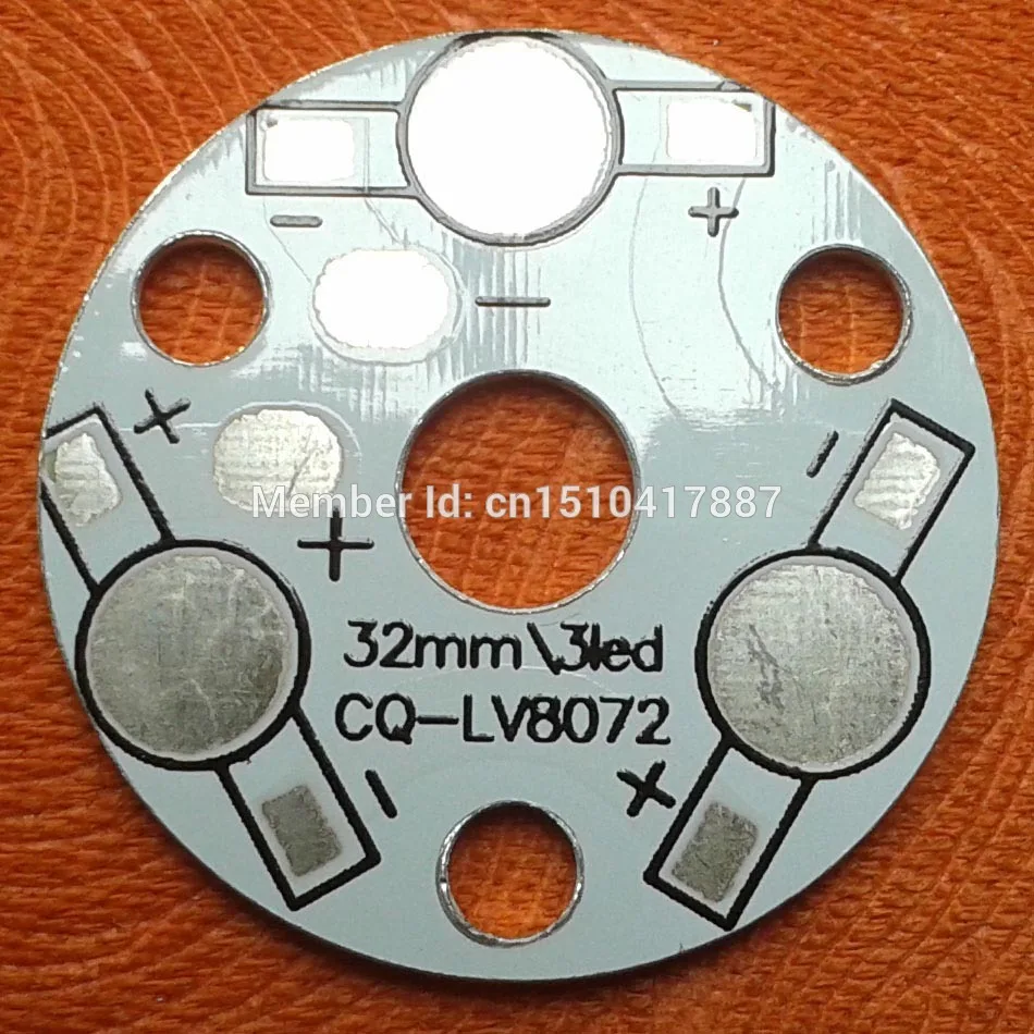500 Pcs/lot LED High power PCB Board Plate Lamp Panel Aluminum Heat sink 3W Round Base 32mm | Лампы и освещение