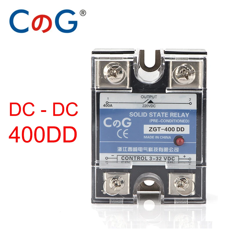 CG SSR-400DD 400A 220V 380V 600V Напряжение Однофазное 1 фазное JGX DC управление DC теплоотвод 3-32VDC до 5-220VDC 400A DD твердотельное реле