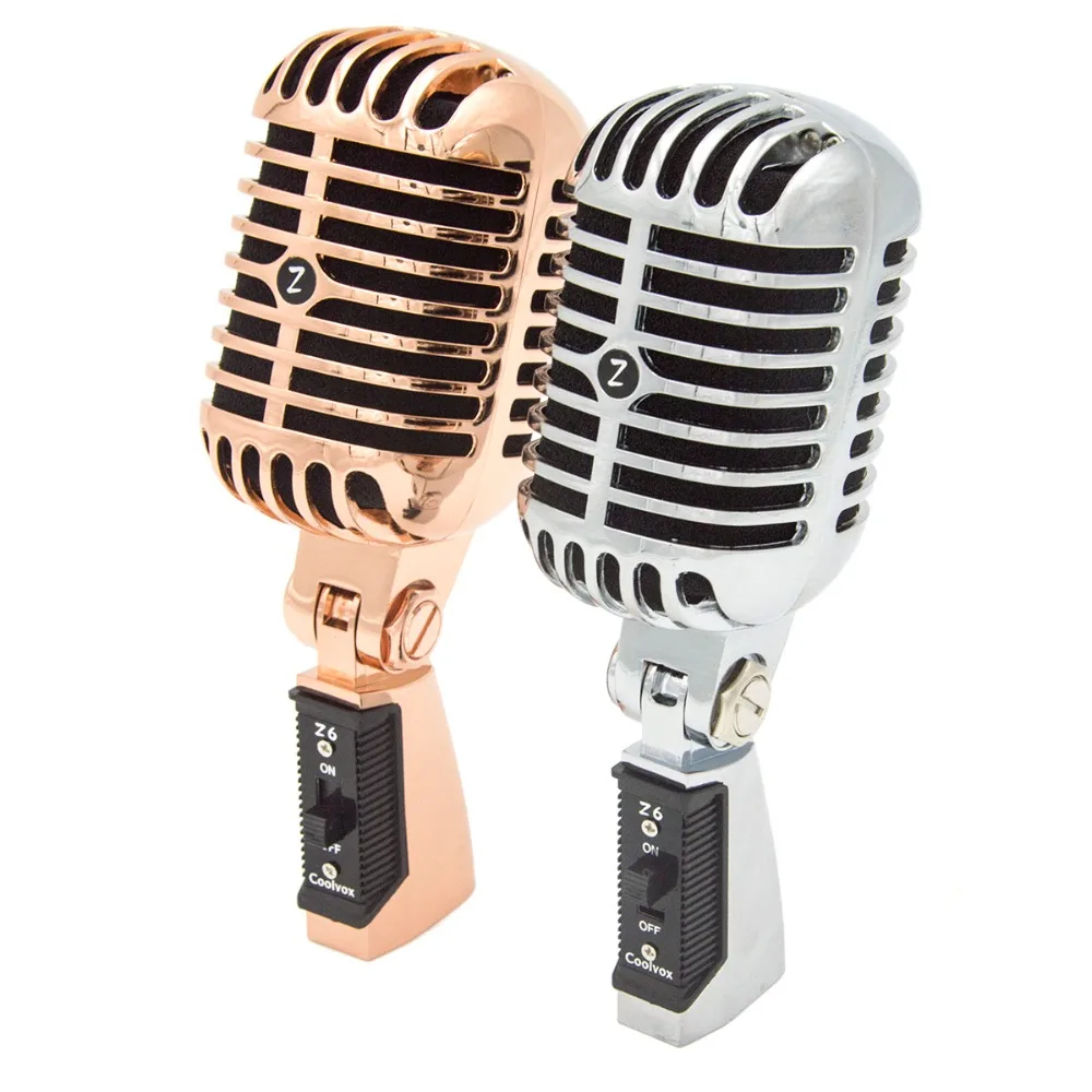 Prata com Estilo Clássico com Bobina Frete Grátis Microfone Profissional Deluxe Vintage Ktv Rotativa Dinâmica z6 – - Image 2