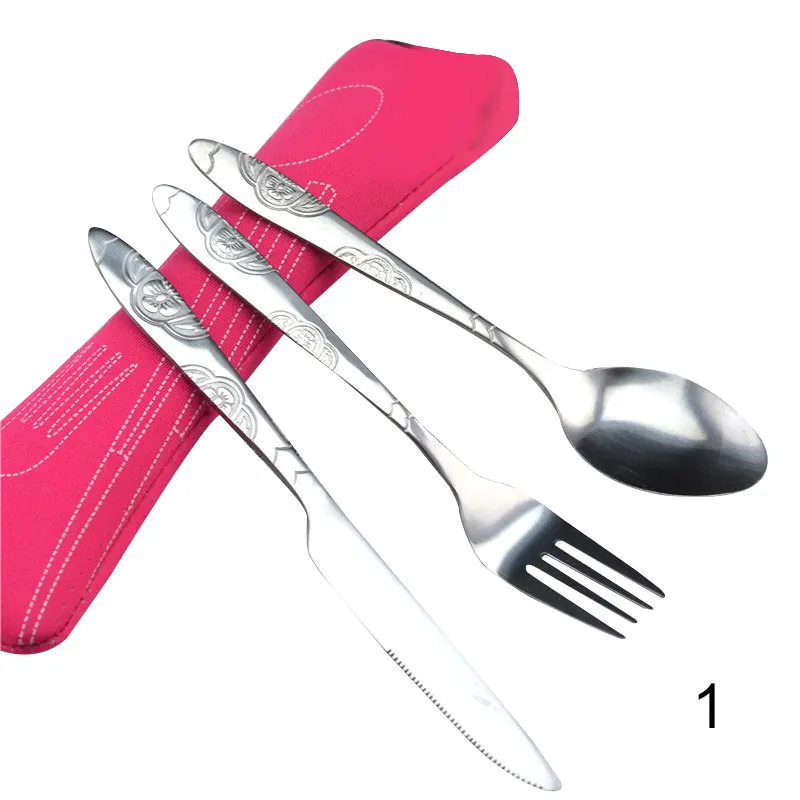 3/4 шт/набор из нержавеющей стали вилка ложка палочки для еды путешествия Кемпинг столовые приборы инструменты посуда может CSV - Цвет: 09