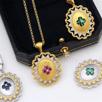 

CMajor 925Sterling Silver Two-tone Flower Shape Hollow Out Necklace Sterling Silver Fine Jewelry Valentine's Day Gift for Women