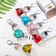 Креативная Корейская версия современные акриловые зыбучие пески брелок для пар Сумка-саше автомобильный подвесной орнамент маленькие подарки оптом