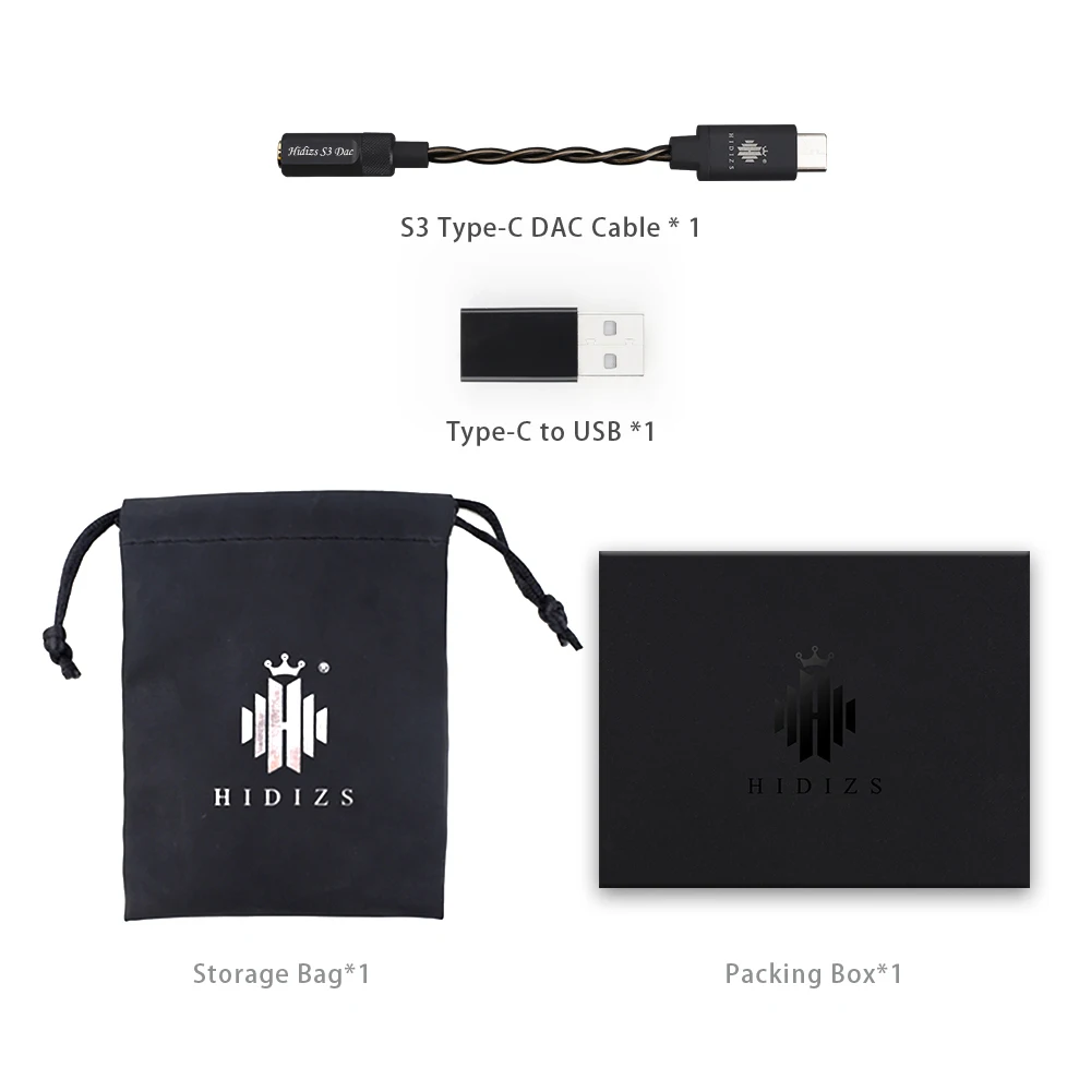 HIDIZS S3 Hi Res Headphone Amplifier USB DAC Android Audio Cable Type C to 3 5mm HiFi Lossless Jack Adapter PCM 24Bit 192kHz