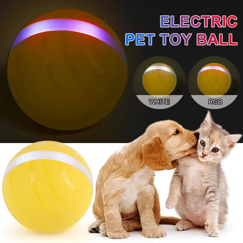 

USB Charging Smart Dog Cat Pet Glow Ball Pet Interactive Electric Jumping Ball Light Toy Automatic Roller Illuminate Ball Toy