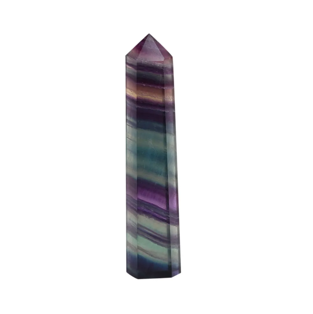 Натуральный гексагональный Кристалл кварцевая лечебная флюоритовая палочка камень фиолетовый зеленый драгоценный камень