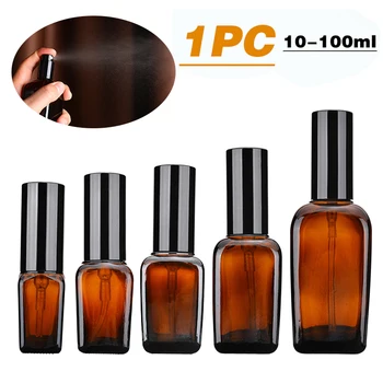 

10-100ml Amber Glass Spray Bottle Essential Oil Mist Atomizer Refillable