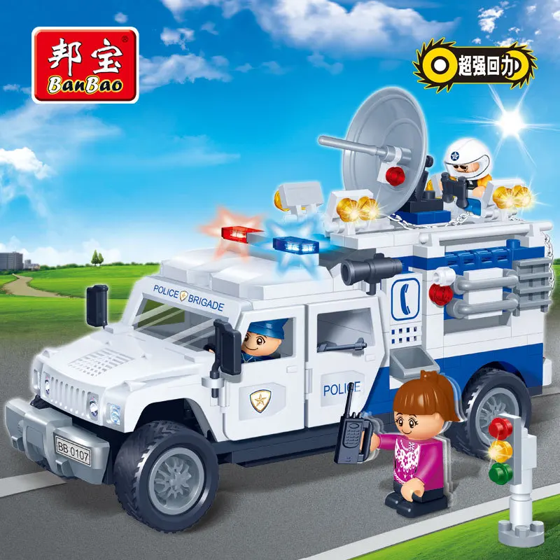 

[Small Particles] BanBao Police Car Fight Inserted Educational Boy Building Blocks City Toy Gift Police Vehicle 8343
