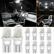 

10Pcs Ceramic T10 W5W LED Bulb 194 168 Led Canbus 4SMD 3014 Car Interior Lights Wedge Side marker Clearance Auto Lamp 12V White