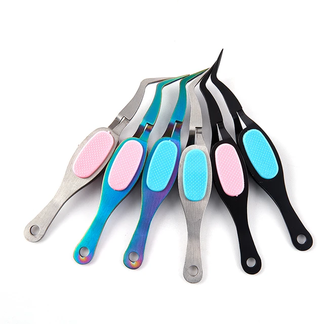 Stainless Steel Soft-grip Tweezers Craft Tweezers Crossing Lock Reverse  Grip Precision Tweezers For Eyelash Nail